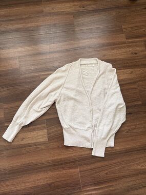 Free People Cream V-Neck Button Front Cardigan